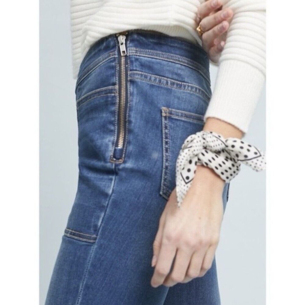 Anthropologie Pilcro Utility High Rise Cropped Bootcut Jeans Women Sz 32 - Picture 2 of 16